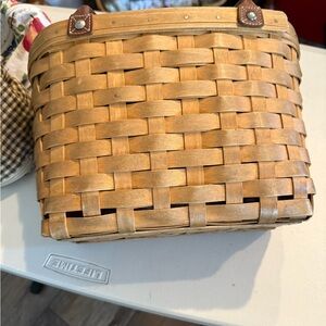 Longaberger Basket Hand bag with Leather Accents, Protector, and 3 liners